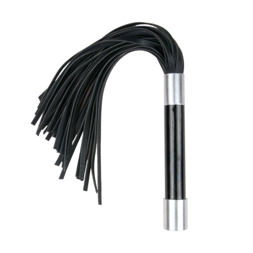 Черная плеть Easytoys Flogger With Metal Grip - 38 см. - 0
