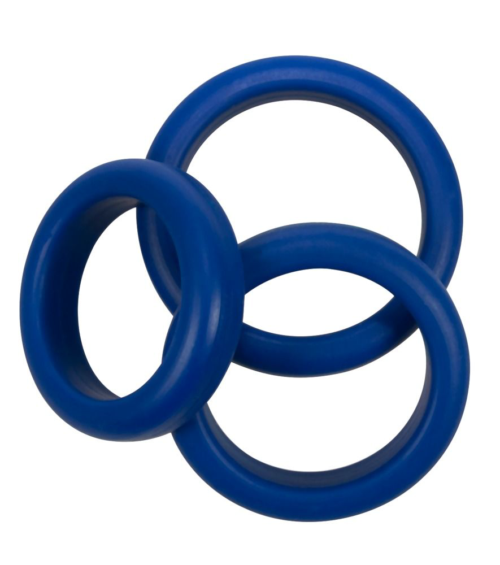 Набор из 3 синих эрекционных колец Blue Mate - 0