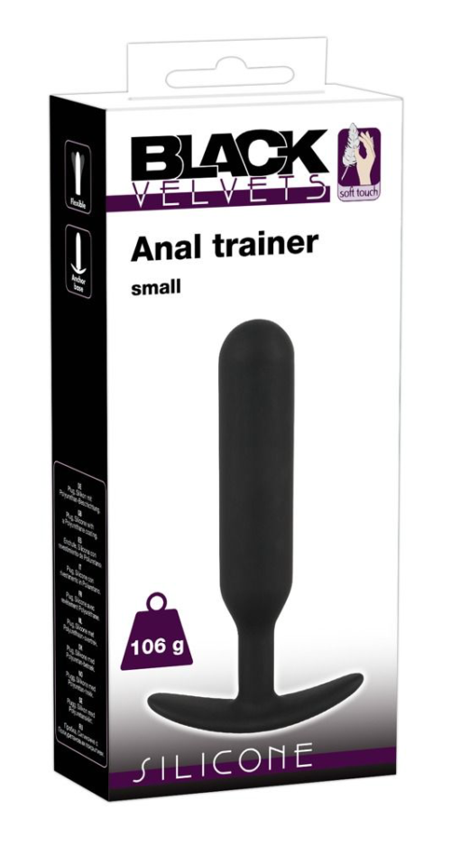 Черная утяжеленная анальная пробка Anal Trainer Small - 16 см. - 1