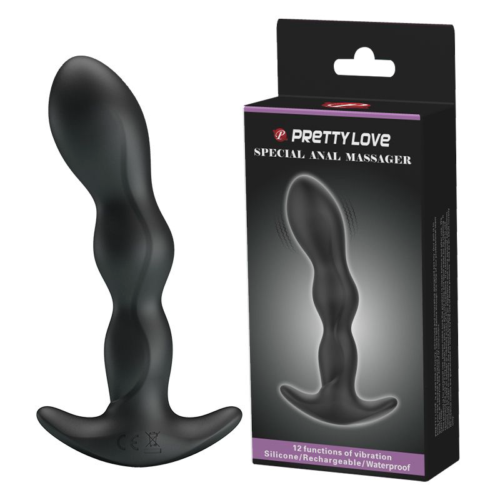 Черный анальный стимулятор простаты с вибрацией Special Anal Massager - 14,5 см. - 1