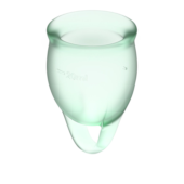 Набор зеленых менструальных чаш Feel confident Menstrual Cup - 1