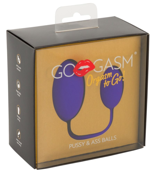 Фиолетовые вагинальный и анальный шарики GoGasm - 1