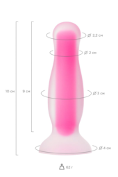 Розовая, светящаяся в темноте анальная втулка Cain Glow - 10 см. - 11