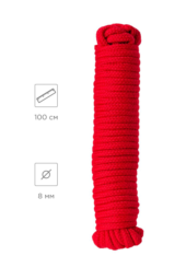 Красная текстильная веревка для бондажа - 1 м. - 9