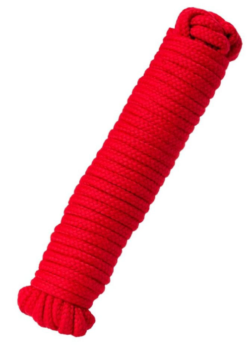 Красная текстильная веревка для бондажа - 1 м. - 0
