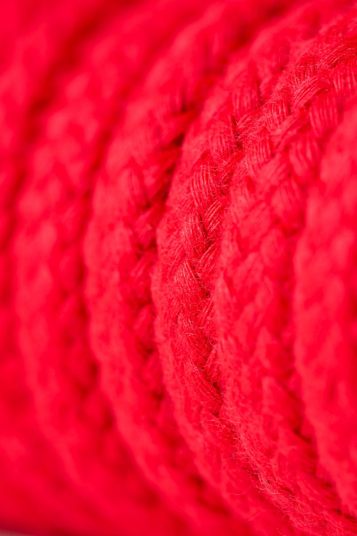 Красная текстильная веревка для бондажа - 1 м. - 6