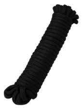 Черная текстильная веревка для бондажа - 1 м. - 0