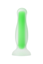 Зеленая, светящаяся в темноте анальная втулка Mortimer Glow - 12,5 см. - 2
