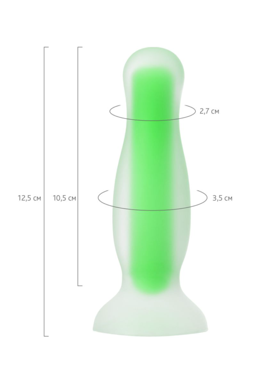 Зеленая, светящаяся в темноте анальная втулка Mortimer Glow - 12,5 см. - 5