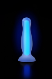 Голубая, светящаяся в темноте анальная втулка Namor Glow - 12,5 см. - 10