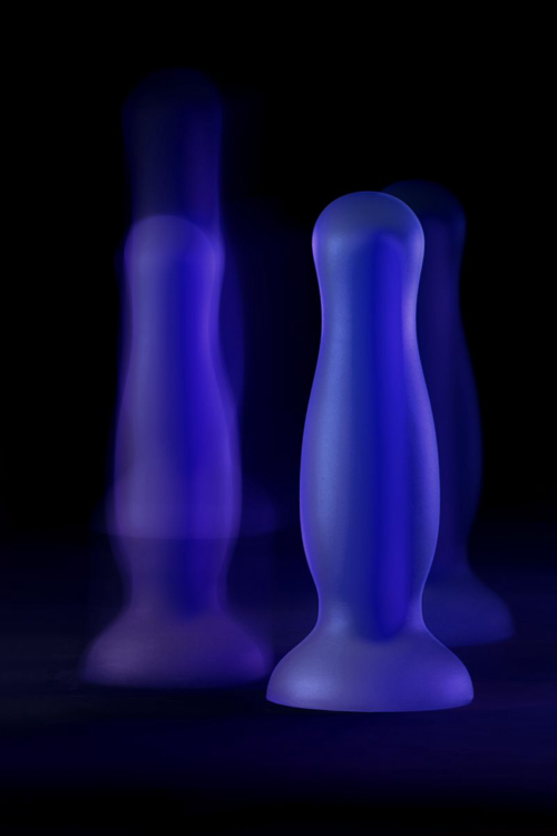 Голубая, светящаяся в темноте анальная втулка Namor Glow - 12,5 см. - 12