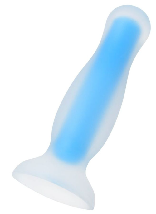 Голубая, светящаяся в темноте анальная втулка Namor Glow - 12,5 см. - 0