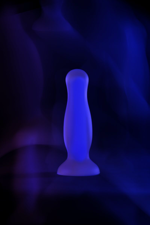 Голубая, светящаяся в темноте анальная втулка Namor Glow - 12,5 см. - 11