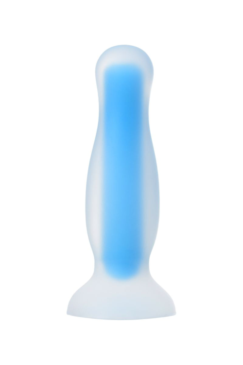Голубая, светящаяся в темноте анальная втулка Namor Glow - 12,5 см. - 2