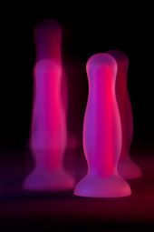 Розовая, светящаяся в темноте анальная втулка Cain Glow - 10 см. - 12