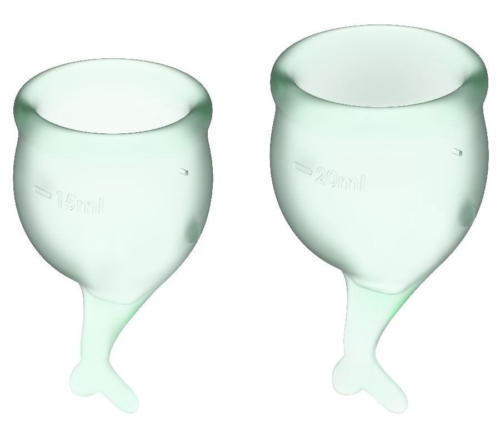 Набор зеленых менструальных чаш Feel secure Menstrual Cup - 0