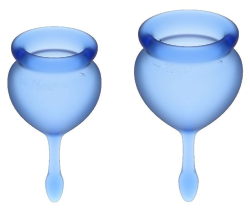 Набор синих менструальных чаш Feel good Menstrual Cup - 0