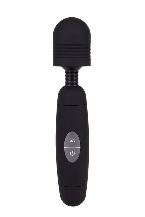 Черный жезловый вибратор POWER TIP MASSAGE WAND - 24 см. - 0