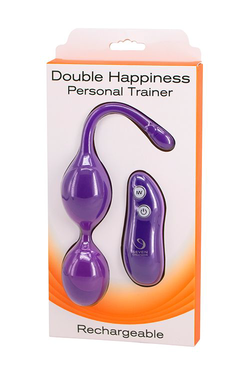 Фиолетовые шарики с вибрацией DOUBLE HAPPINESS PERSONAL TRAINER - 1