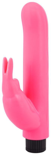 Розовый вибромассажер с клиторальным отростком G Rabbit - 15 см. - 0