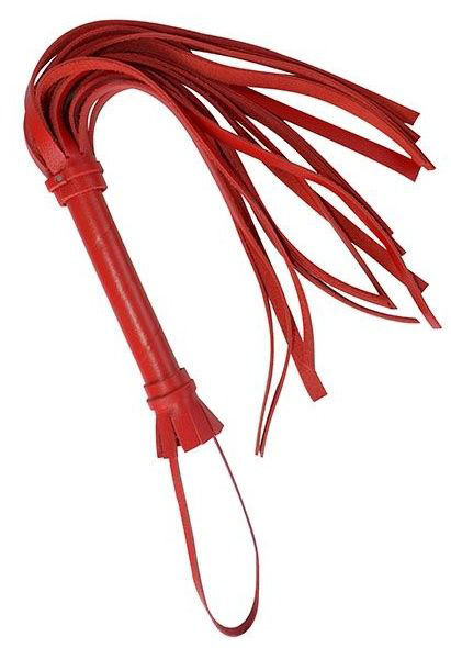 Красная многохвостовая плеть с шипами - 40 см. - 0