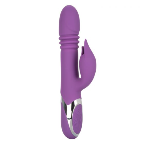 Фиолетовый вибромассажер-кролик Enchanted Kisser с поступательными движениями - 0