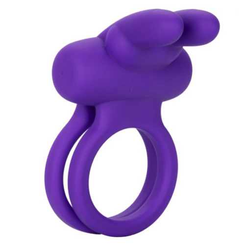 Фиолетовое двойное эрекционное кольцо Silicone Rechargeable Dual Rockin Rabbit - 0