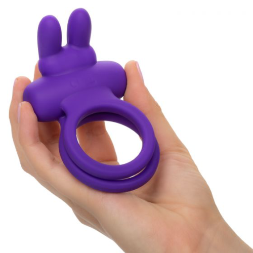 Фиолетовое двойное эрекционное кольцо Silicone Rechargeable Dual Rockin Rabbit - 3