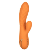 Оранжевый вибромассажер-кролик Newport Beach Babe с пульсирующим воздействием - 21,5 см. - 0