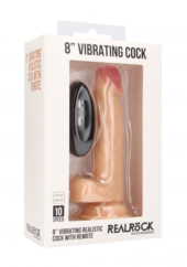 Телесный вибратор-реалистик Vibrating Realistic Cock 8 With Scrotum - 20 см. - 1