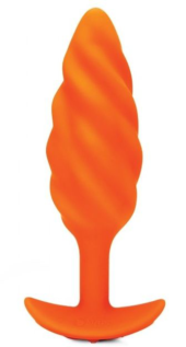 Оранжевый спиральный анальный виброплаг Swirl - 13,5 см. - 0