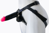 Страпон Harness Realistic с розовой головкой - 16,5 см. - 0