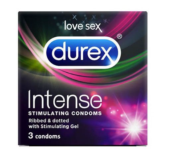 Рельефные презервативы со стимулирующей смазкой Durex Intense Orgasmic - 3 шт. - 0