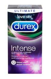 Рельефные презервативы со стимулирующей смазкой Durex Intense Orgasmic - 12 шт. - 0