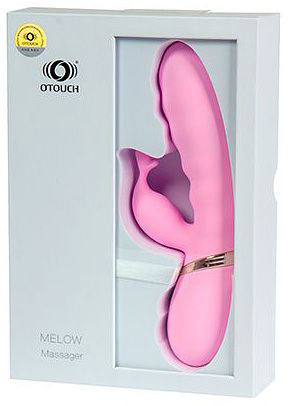 Розовый вибратор с клиторальным отростком MELOW - 19,8 см. - 1
