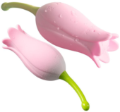 Розовый клиторальный стимулятор-тюльпан JULIET - 2