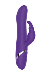 Фиолетовый вибратор-кролик с пуш-эффектом NAGHI NO.39 RECHARGEABLE THRUSTER VIBE - 15 см. - 0