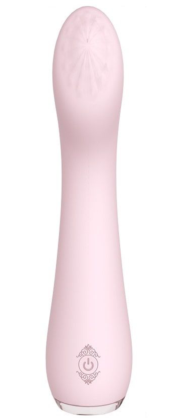 Нежно-розовый вибратор LISA с рельефной головкой - 19,3 см.