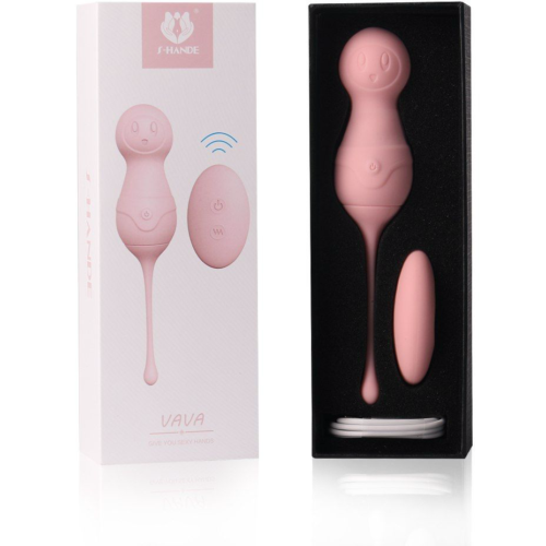 Нежно-розовые вагинальные шарики VAVA с пультом ДУ - 3