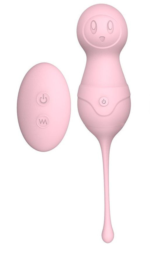 Нежно-розовые вагинальные шарики VAVA с пультом ДУ - 0