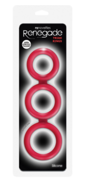 Красное тройное эрекционное кольцо Triad Cock Ring - 1