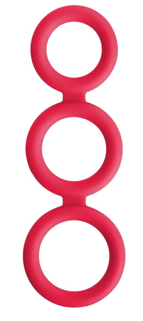 Красное тройное эрекционное кольцо Triad Cock Ring - 0