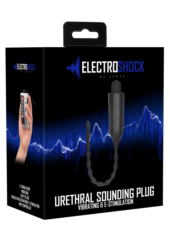 Черный стимулятор уретры с вибрацией и электростимуляцией Urethral Sounding Plug - 1