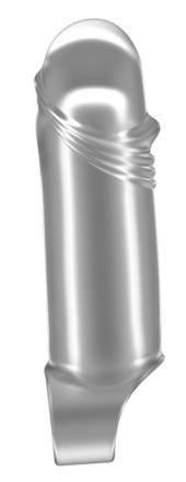 Прозрачная увеличивающая насадка с кольцом N35 Stretchy Thick Penis - 15,2 см. - 1