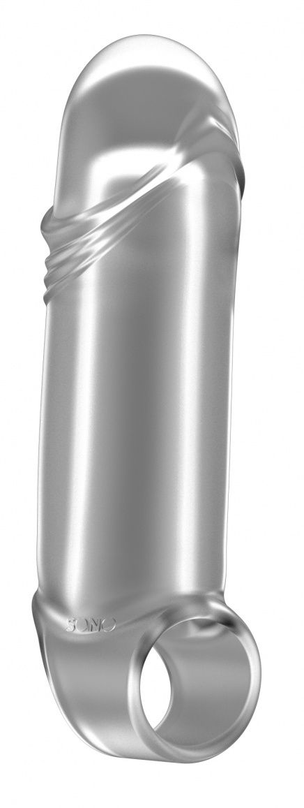 Прозрачная увеличивающая насадка с кольцом N35 Stretchy Thick Penis - 15,2 см. - 0
