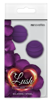Фиолетовые стальные вагинальные шарики с силиконовым покрытием - 1