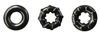 Набор из 3 черных эрекционных колец Dyno Rings