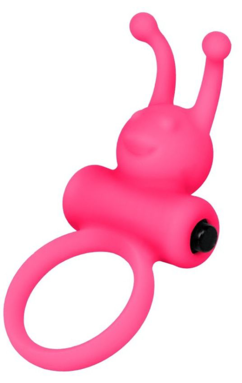 Розовое эрекционное виброкольцо на пенис Eromantica - 0