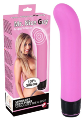 Розовый изогнутый вибратор Mr. Nice Guy - 23 см. - 1