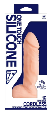 Реалистичный вибратор на присоске One Touch Silicone - 19 см. - 1